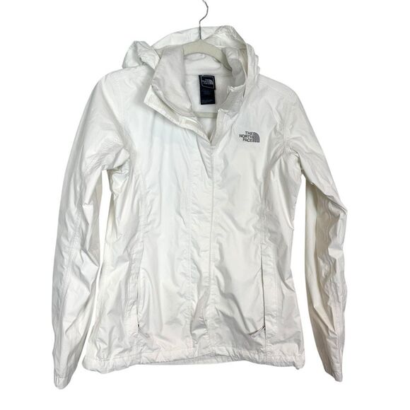 The North Face Jacket Womens Small White Full Zip Lined Hooded HyVent Waterproof - Picture 1 of 16